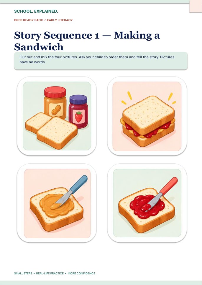 Sample story sequencing printable